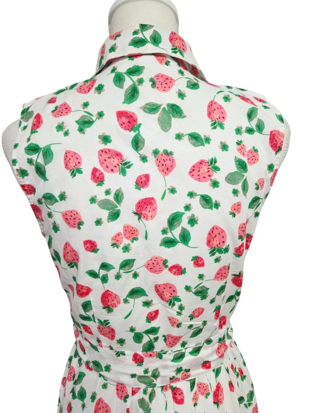J.Crew Strawberry Print Collared Midi Dress Size 2 NWT